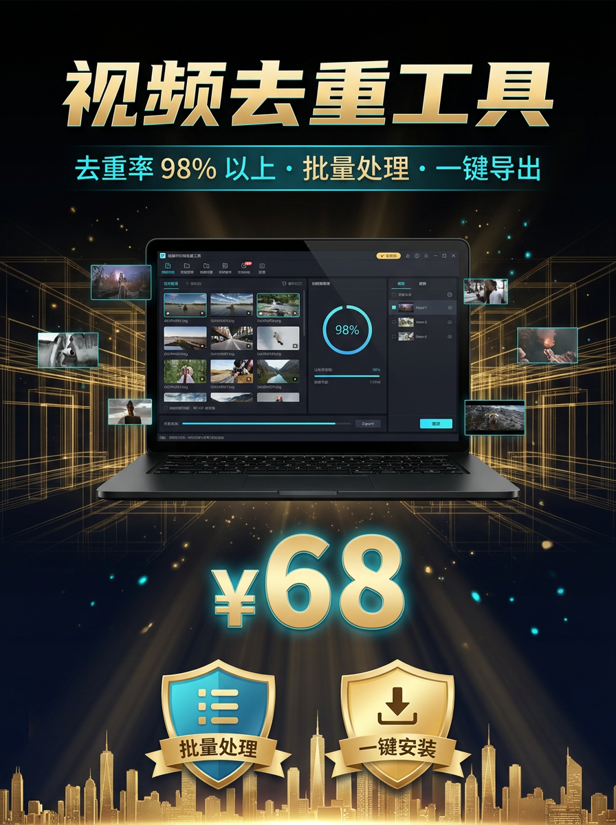 视频去重工具 · 去重率 98%